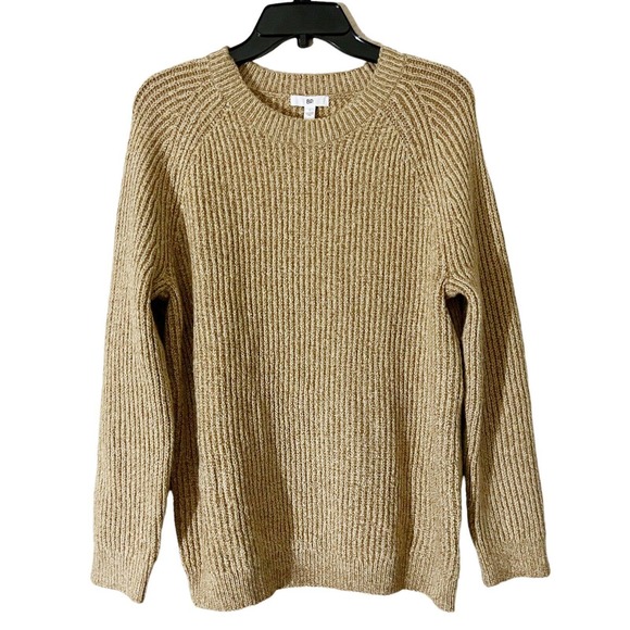 BP Nordstrom Womens NWT Plaited Stitch Crewneck Pullover Sweater Tan Sz S Knit - Picture 4 of 7
